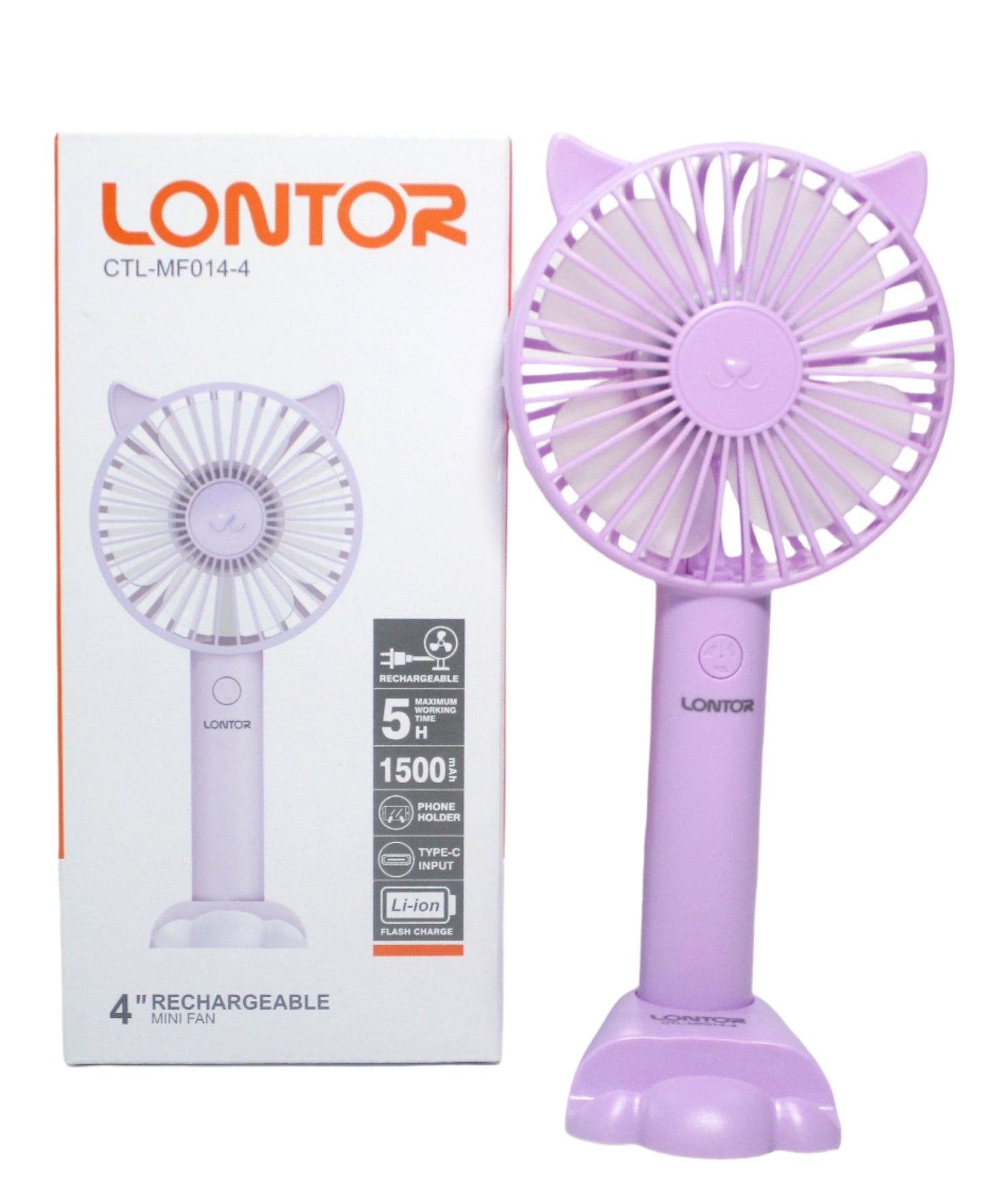 Lontor Rechargeable Mini Fan CTL-MF014-4"