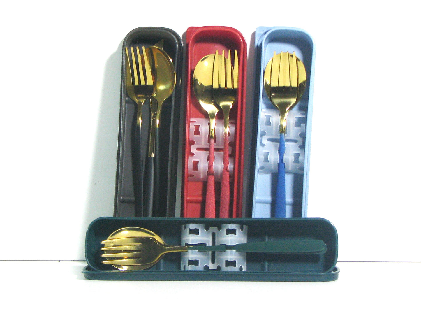 Gold Spoon With Fork & Knife 3Pcs