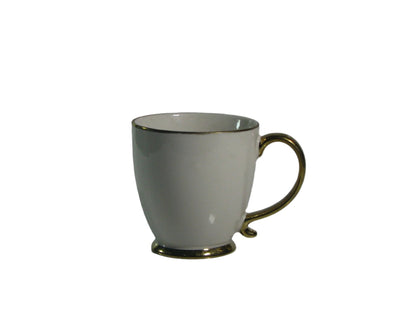 Ceramic Mug Wt Gold Design 1Pc