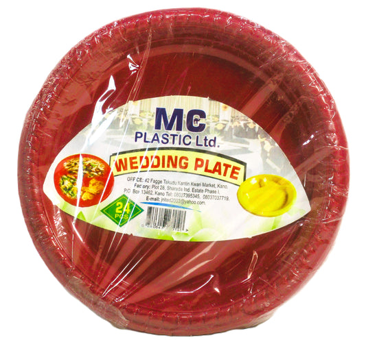 Mc Plastic Wedding Plate 24Pcs
